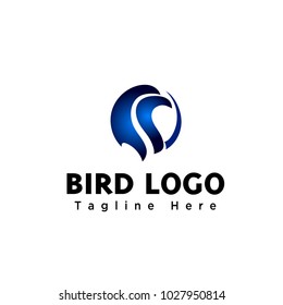 Elegant simple eagle head logo