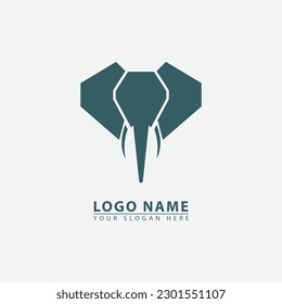 elegante y simple icono del logo del elefante. Gráfica vector abstracta en un estilo de ilustración plana simple y elegante.