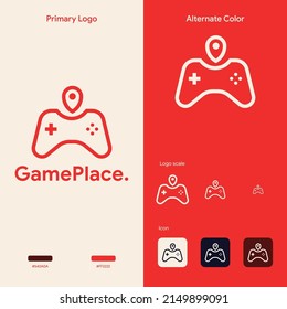 elegant simple gaming logo concept template