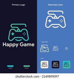 elegant simple gaming logo concept template