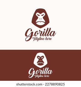 elegant simple gorilla ape logo template