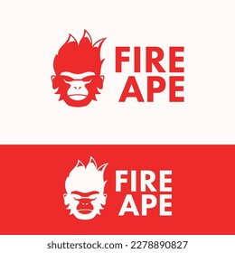 elegant simple gorilla ape logo template