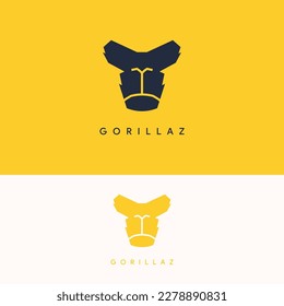 elegant simple gorilla ape logo template