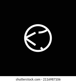 Elegant and simple initial letter JK KJ logo design 