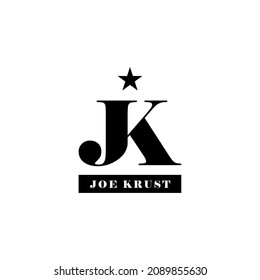 Elegant Simple Initials  Monogram Letter J and K logo design
