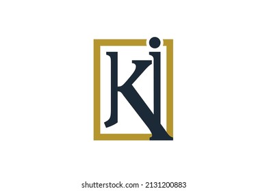 Elegant Simple Initials  Monogram Letter J and K logo design