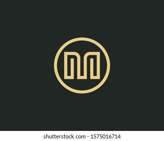 Elegant and simple letter logo with circle as frame. editable and easy to custom