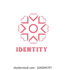 Elegant and simple logo of circular heart symbol, with gentle concept