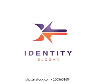 diseño elegante y sencillo de logotipo de flechas.