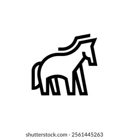 elegant and simple logo of lined horse for branding or brand identity