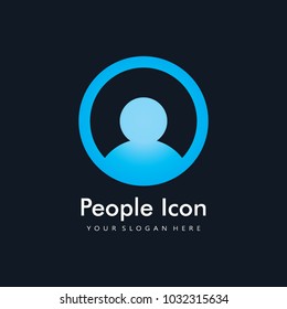 Elegant Simple Man, Women, People Icon logo