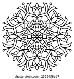 elegant and simple mandala design with clean lines for coloring book, tattoo and henna design , mandala design for adults and kids coloring book
