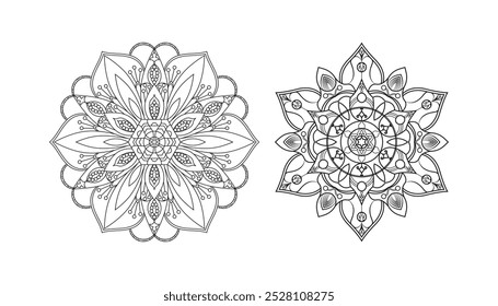 Elegant Simple Mandala Flower Design. Easy mandala.