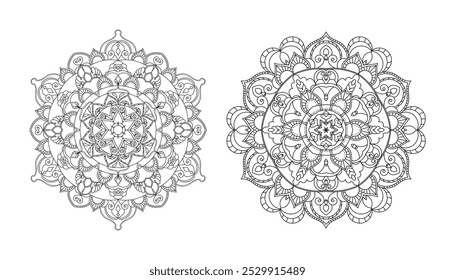 Elegant Simple Mandala Flower Design. Easy mandala.