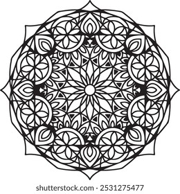 Elegant Simple Mandala Flower Design. Easy mandala, Mandala art vector illustration