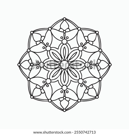Elegant Simple Mandala Flower Design. Easy mandala