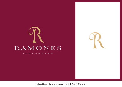 elegant simple minimal luxury letter r logo design