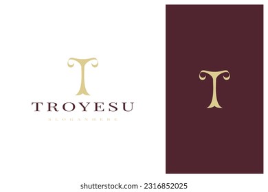 elegant simple minimal luxury letter t logo design