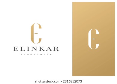 elegant simple minimal luxury letter e logo design