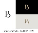 elegant, simple, minimal, and luxury serif font alphabet letter B logo design