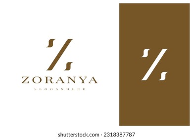 elegant simple minimal luxury serif font alphabet letter Z logo design