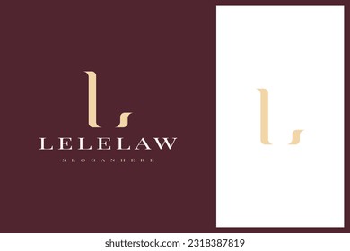 elegant simple minimal luxury serif font alphabet letter L logo design