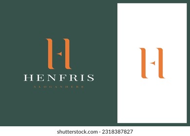 elegant simple minimal luxury serif font alphabet letter H logo design