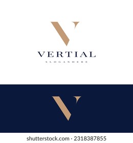 elegante sencillo minimalista de lujo serif letra del alfabeto letra V logotipo