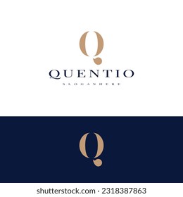 elegante sencillo minimalista de lujo serif letra del alfabeto Q logo