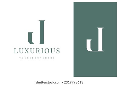 elegant simple minimal luxury serif font alphabet letter J logo design