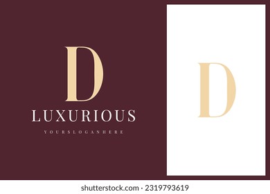 elegant simple minimal luxury serif font alphabet letter D logo design