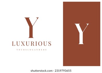 elegant simple minimal luxury serif font alphabet letter Y logo design