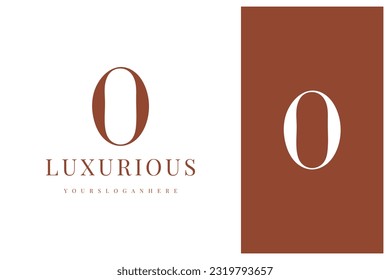 elegant simple minimal luxury serif font alphabet letter O logo design