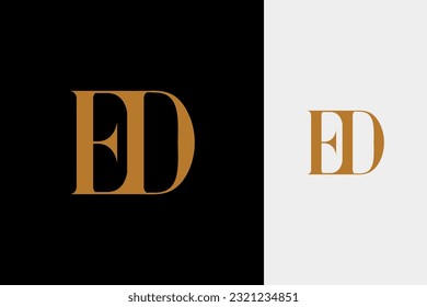 elegant simple minimal luxury serif font alphabet letter d combined with letter e logo design