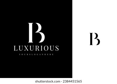 elegant simple minimal luxury serif font alphabet letter b logo design