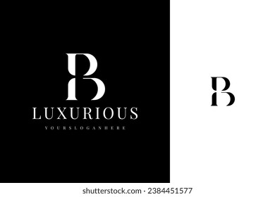 elegant simple minimal luxury serif font alphabet letter b logo design