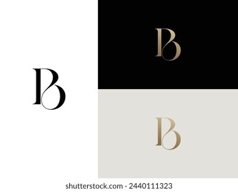 elegant, simple, minimal, and luxury serif font alphabet letter B logo design