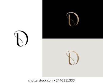 elegante, simple, minimalista y de lujo serif letra alfabeto letra D logo diseño