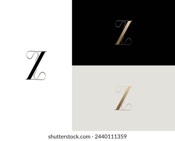 elegante, simple, minimalista y de lujo serif letra alfabeto letra Z logo diseño