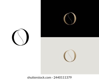 elegant, simple, minimal, and luxury serif font alphabet letter O logo design