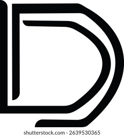 elegant, simple, minimal, and luxury serif font alphabet letter D logo design