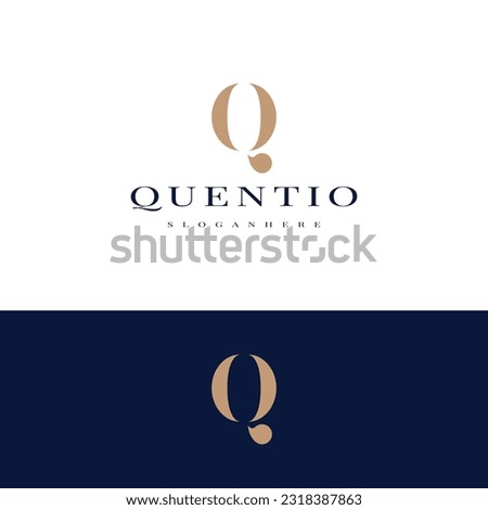 elegant simple minimal luxury serif font alphabet letter Q logo design