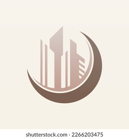 Elegant, simple and minimalist skyscraper logo design. Building logo template. Tall building logo