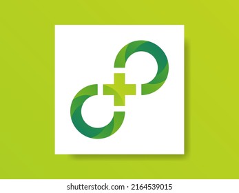 Elegant, simple and modern combination of plus symbol and infinity or unlimited into a unique logo design with beautiful color gradation 