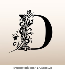 Elegant Letter D Graceful Royal Style Stock Vector (Royalty Free ...