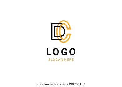 Elegantes und einfaches Monogram Template Logotype Letter Initial DC CD Firmenlogo Design