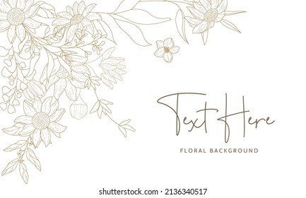 elegant and simple monoline floral background template