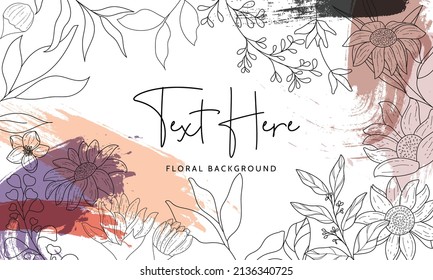 elegant and simple monoline floral background template