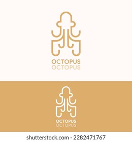 elegant simple octopus squid logo template