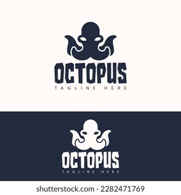 elegant simple octopus squid logo template